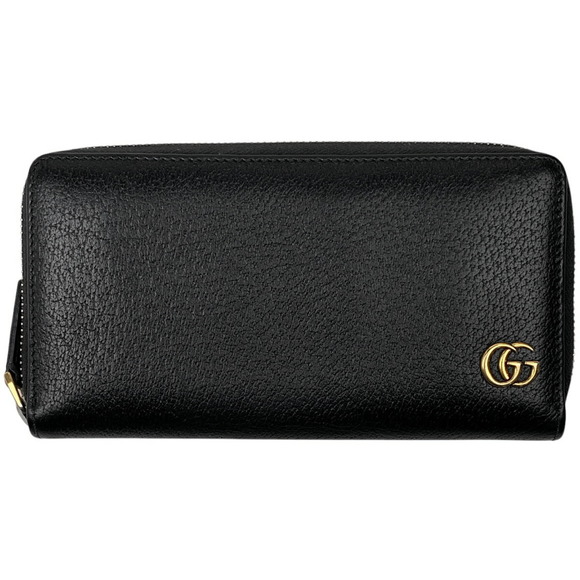 Gucci Zip Long GG Leather Marmont Wallet GG Black - Picture 1 of 6